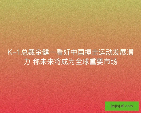 K-1总裁金健一看好中国搏击运动发展潜力 称未来将成为全球重要市场